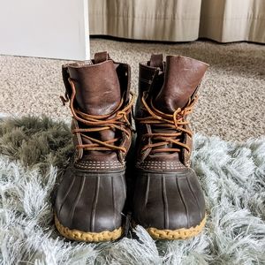 LL BEAN BOOTS in rich chocolate leather snow boots